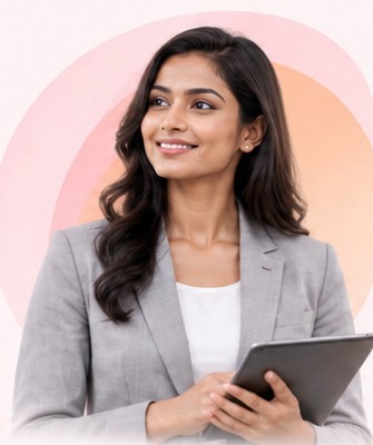 Professional saleswoman using effySales